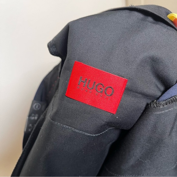 NEW Hugo Men Performance Pants 34x33 Navy Blue Trouser Office Business Super - Picture 9 of 14